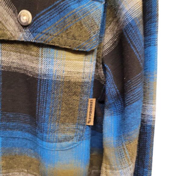 Legendary Whitetails Men's Size M‎ Buck Camp Flannel Shirt Cobalt Blue Plaid - Picture 5 of 15
